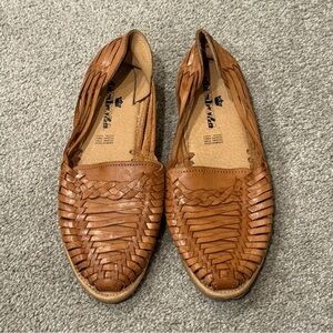 Huarache Artisanal Mexican sandals Genuine Leather Traditional Tan Mex 26 US 9